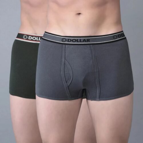 Dollar Big boss Pack of 2 Combed Cotton Double Pouch Support Solid Men Trunk
