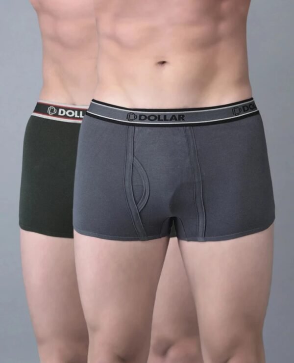 Dollar Big boss Pack of 2 Combed Cotton Double Pouch Support Solid Men Trunk