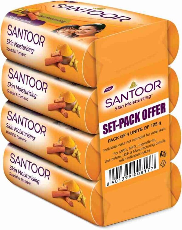 Santoor Turmeric Soap (Pack of 4) 100g